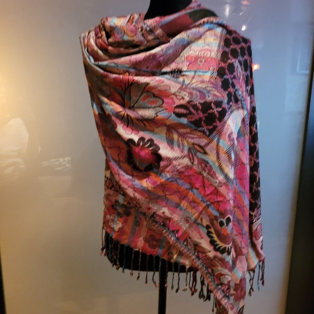 Screen Printed Modal Silk Scarf (VS1003A5)